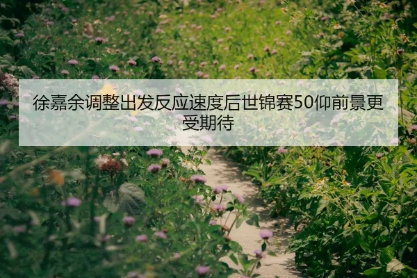 徐嘉余调整出发反应速度后世锦赛50仰前景更受期待